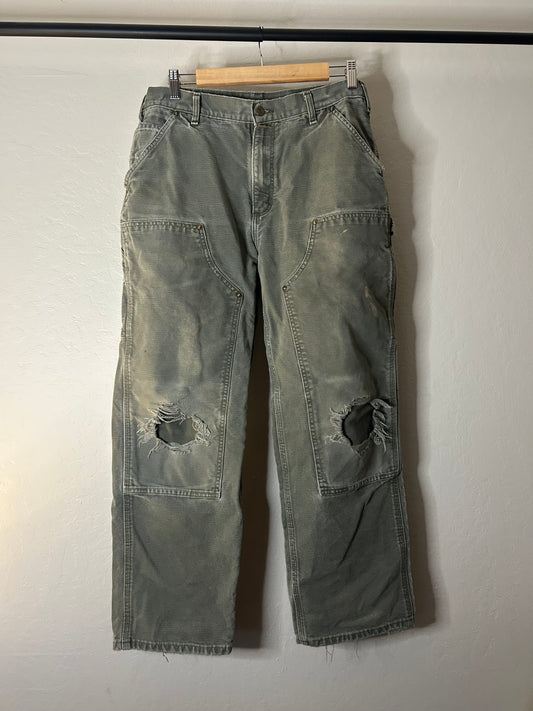 Carhartt Distressed Green Double Knees