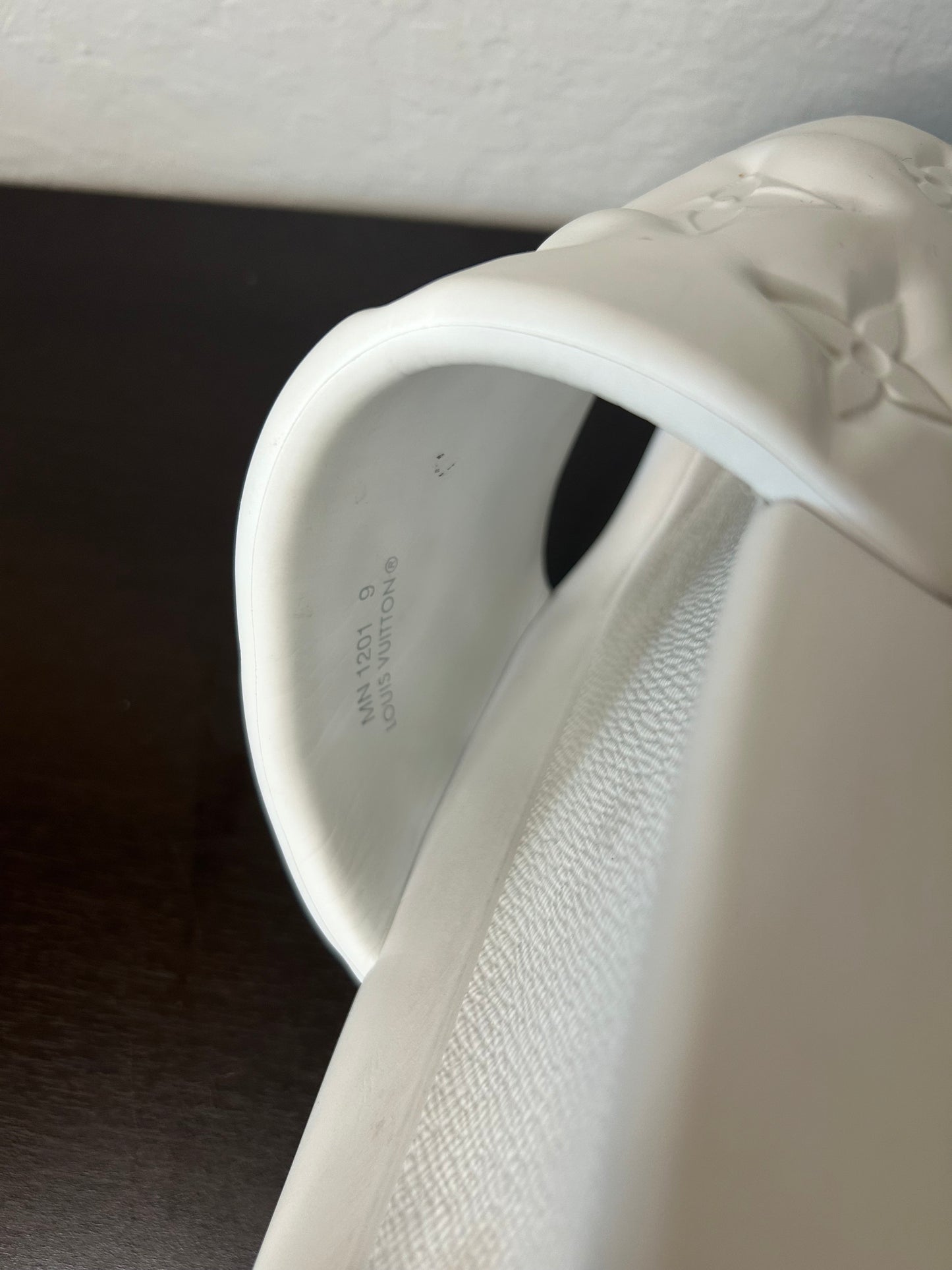 Louis Vuitton White Monogram Pool Slides