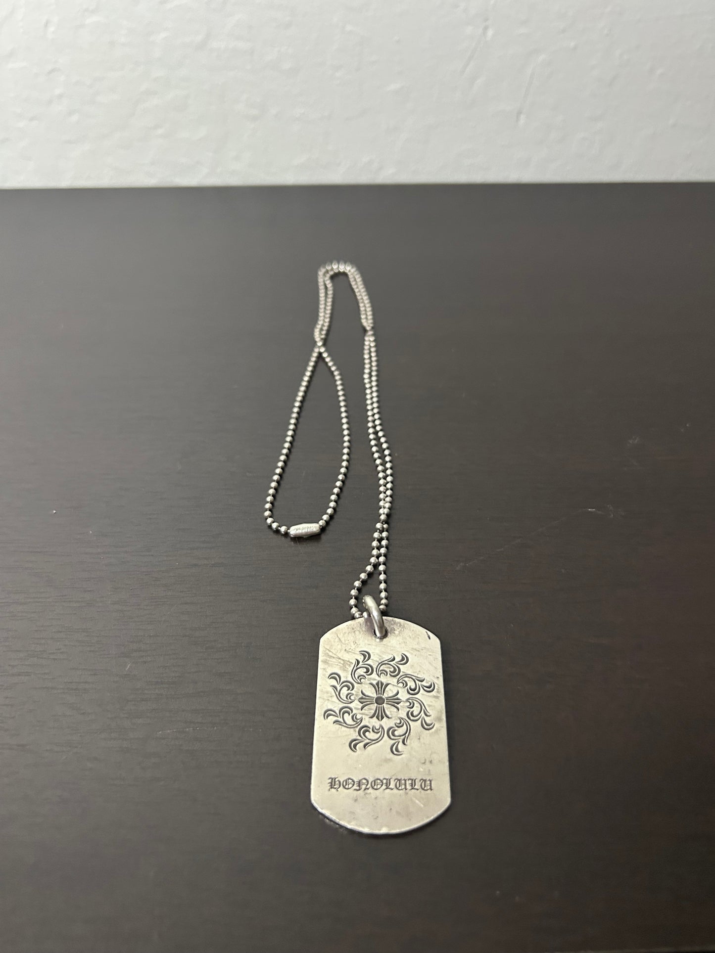 Chrome Hearts Honolulu Dog Tag Pendant and Chain
