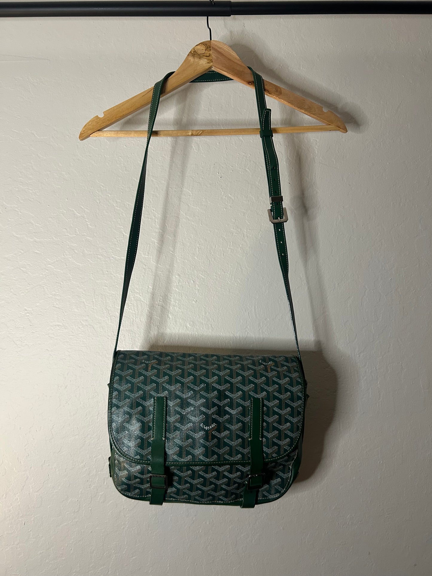 Goyard Green Belvedere MM Messenger Bag