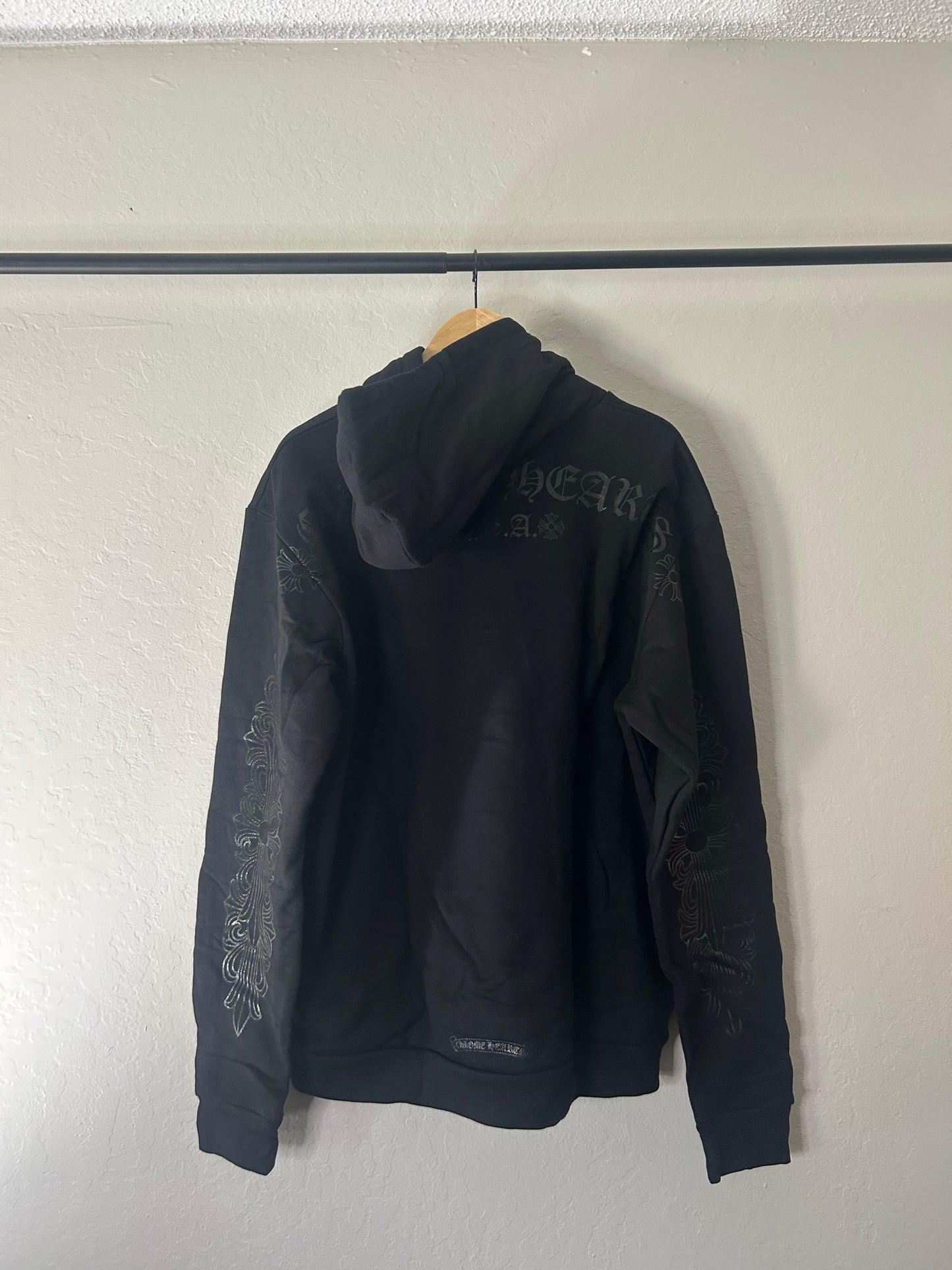 Chrome Hearts F&F Black on Black Floral Hoodie
