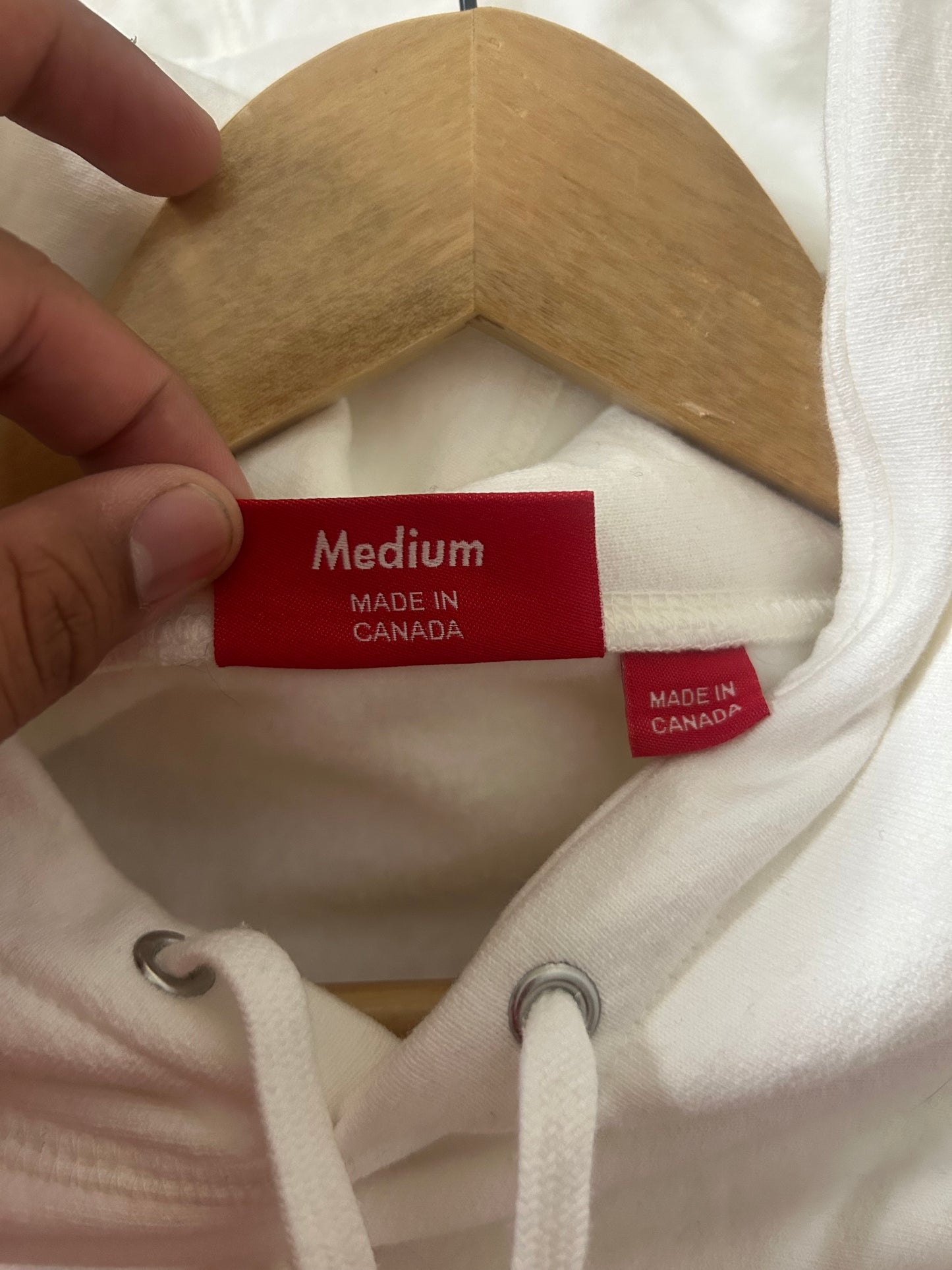 Supreme White and Pink Box Logo Hoodie