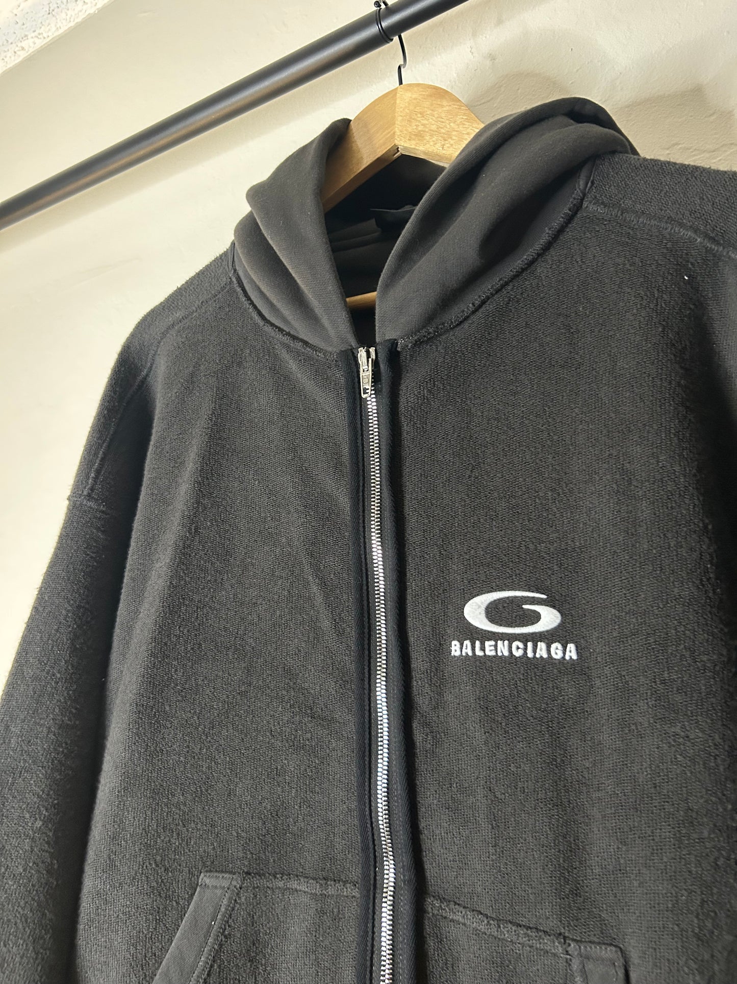 Balenciaga Inside Out Surf Logo Zip Up Hoodie