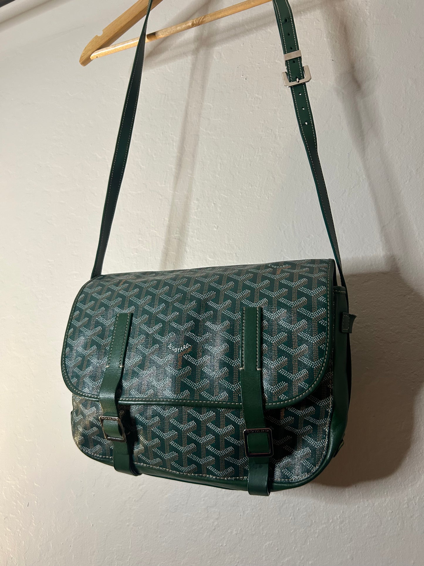 Goyard Green Belvedere MM Messenger Bag