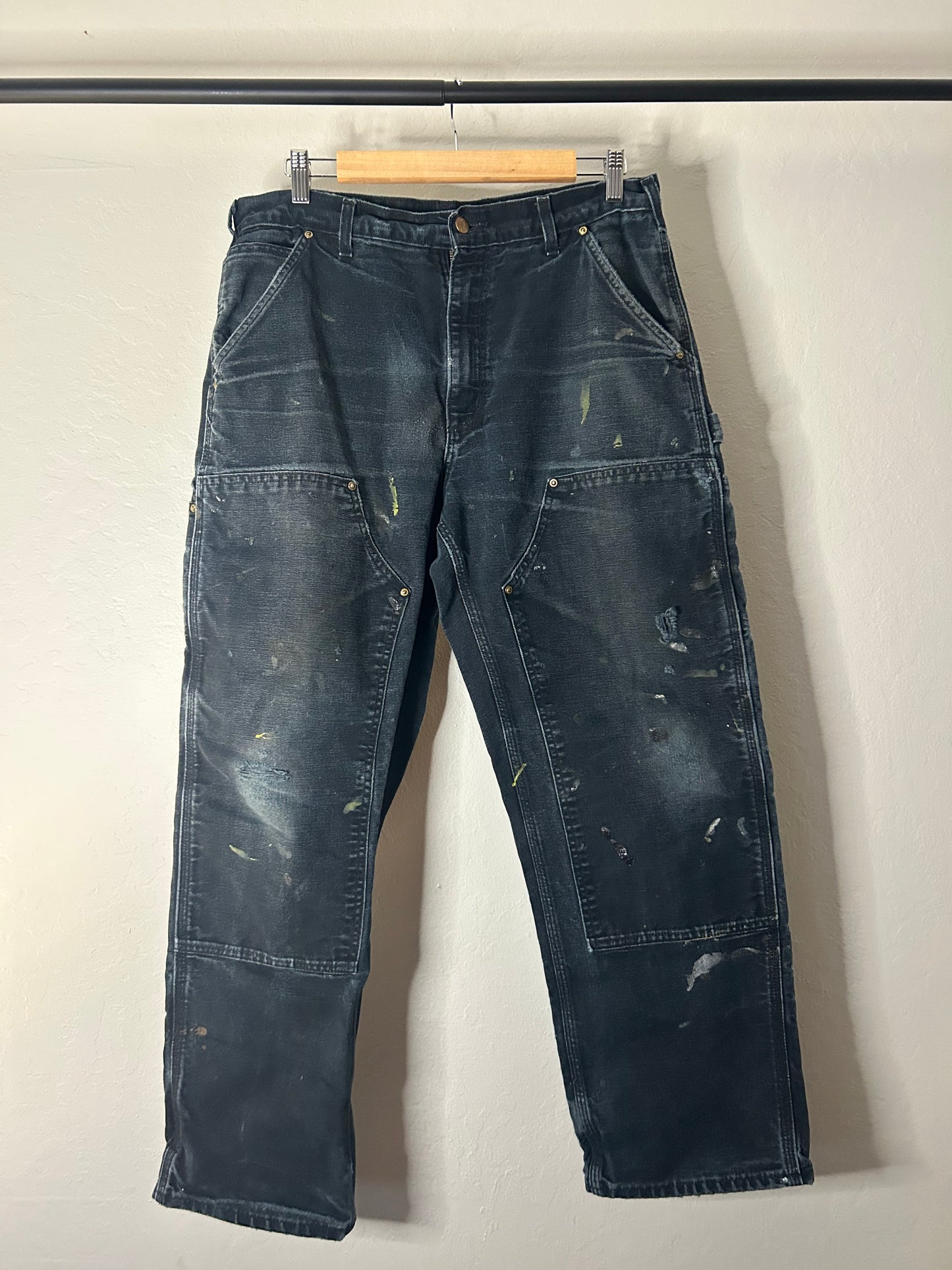 Carhartt Black Distressed Double Knees