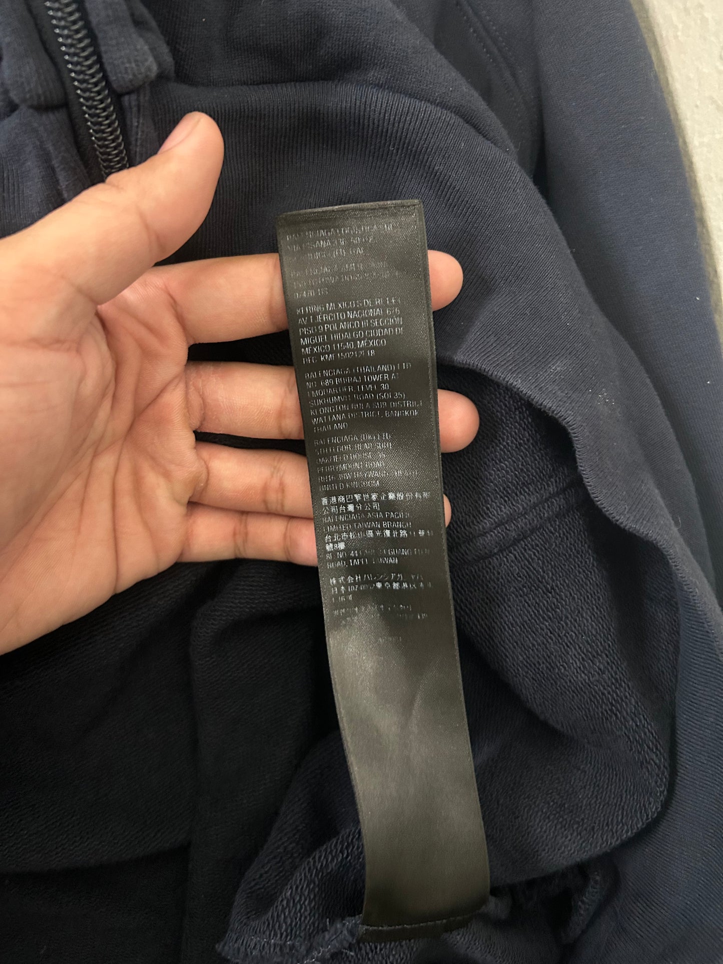 Balenciaga Navy Paris Polo Zip
