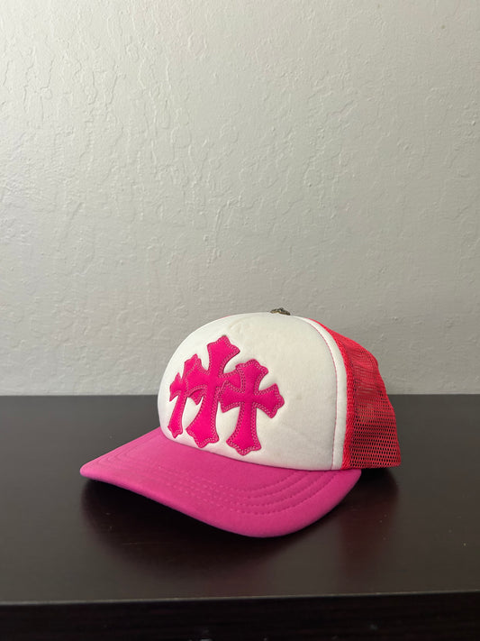 Chrome Hearts Pink Triple Cross Hat