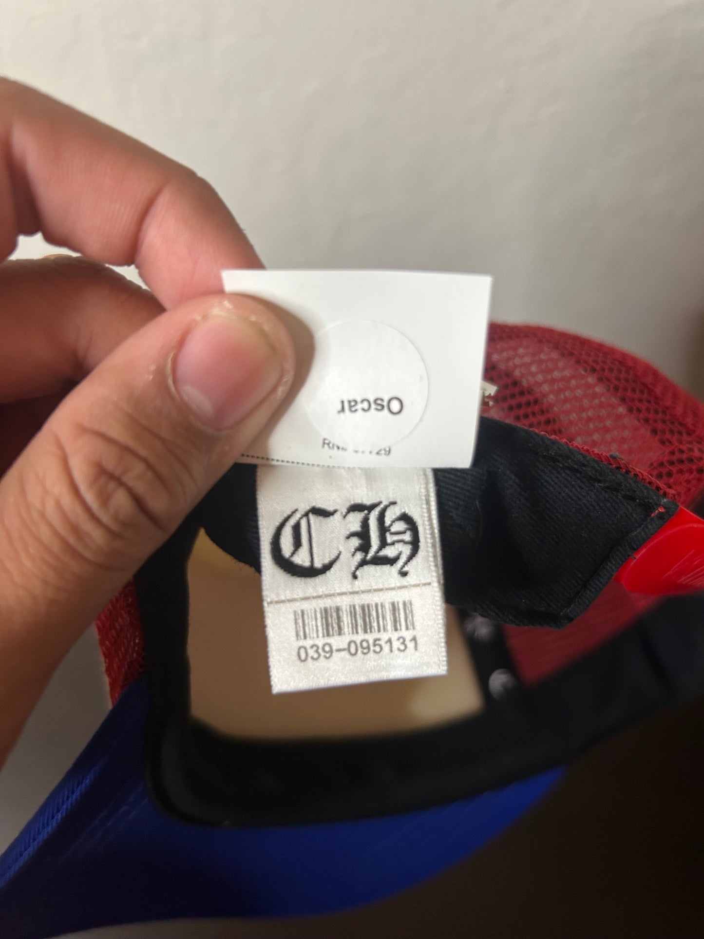 Chrome Hearts Red White and Blue CH Trucker Hat