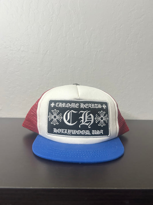 Chrome Hearts Red White and Blue Trucker Hat