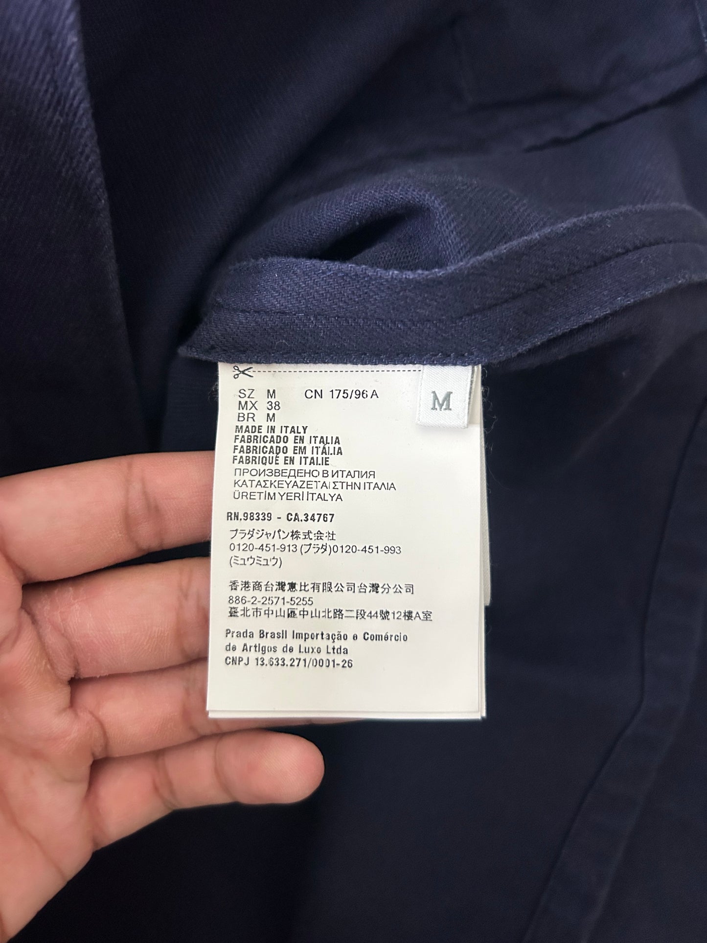 Prada Navy Blue Canvas Jacket