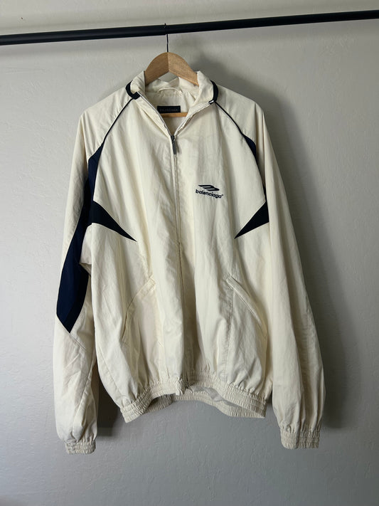 Balenciaga White and Blue 3B Track Jacket
