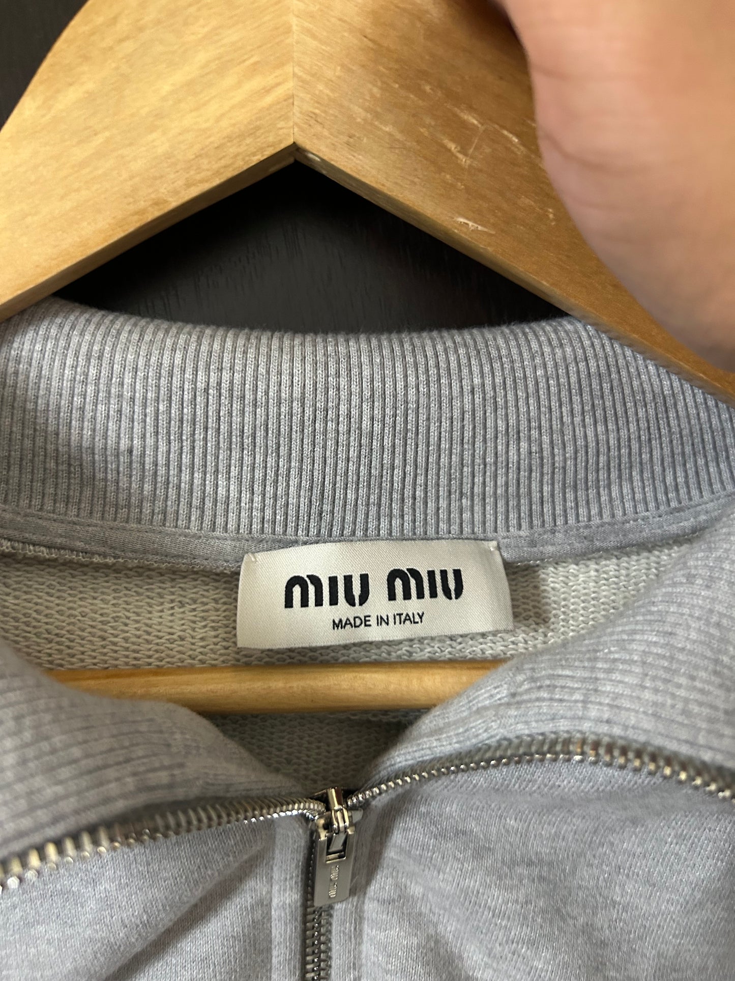 Miu Miu Grey Oversized Bomber Jacket