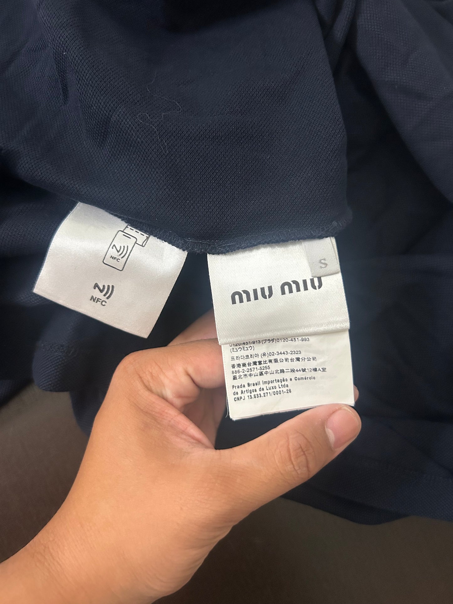 Miu Miu Navy Polo Longsleeve