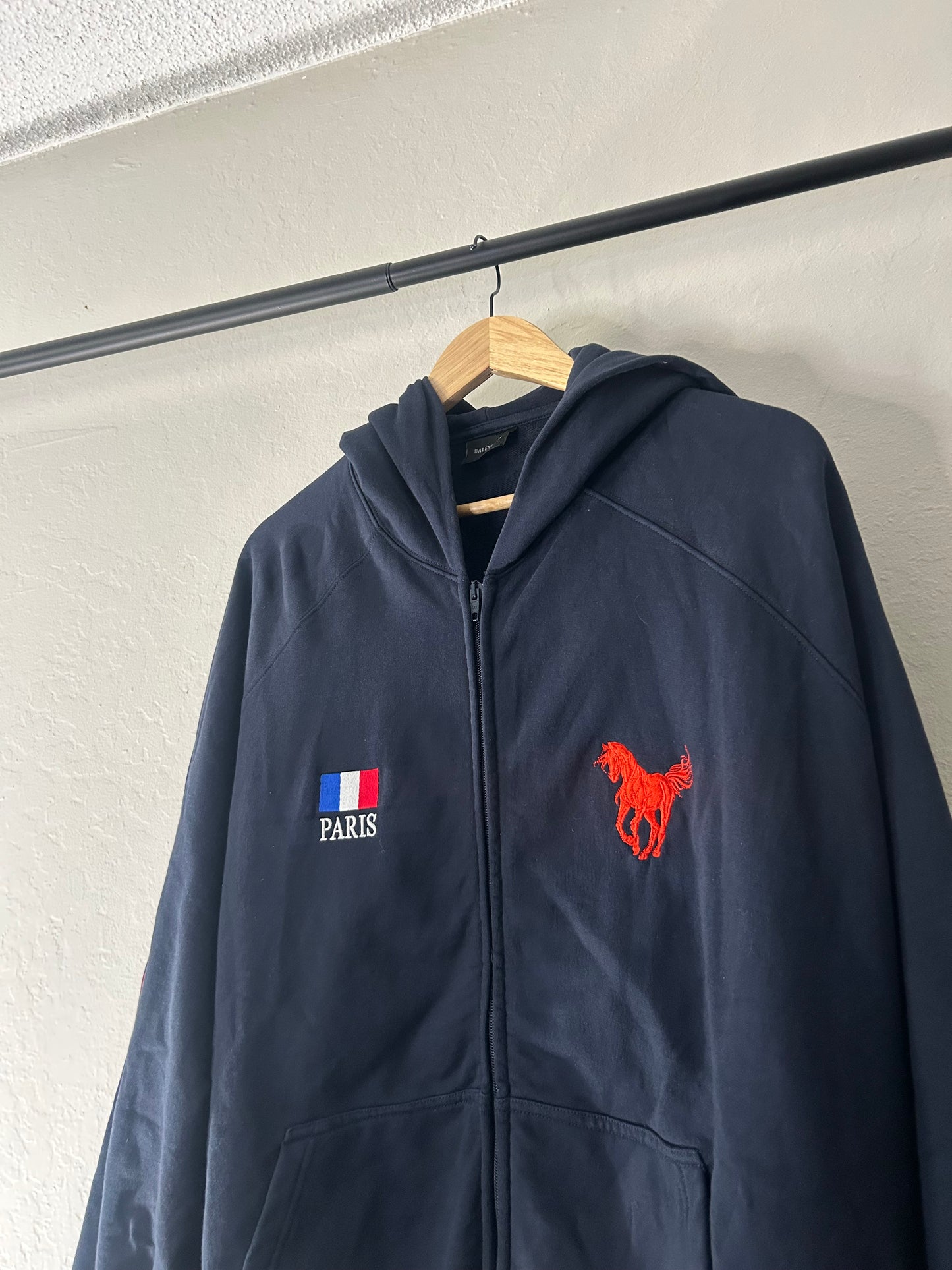 Balenciaga Navy Paris Polo Zip