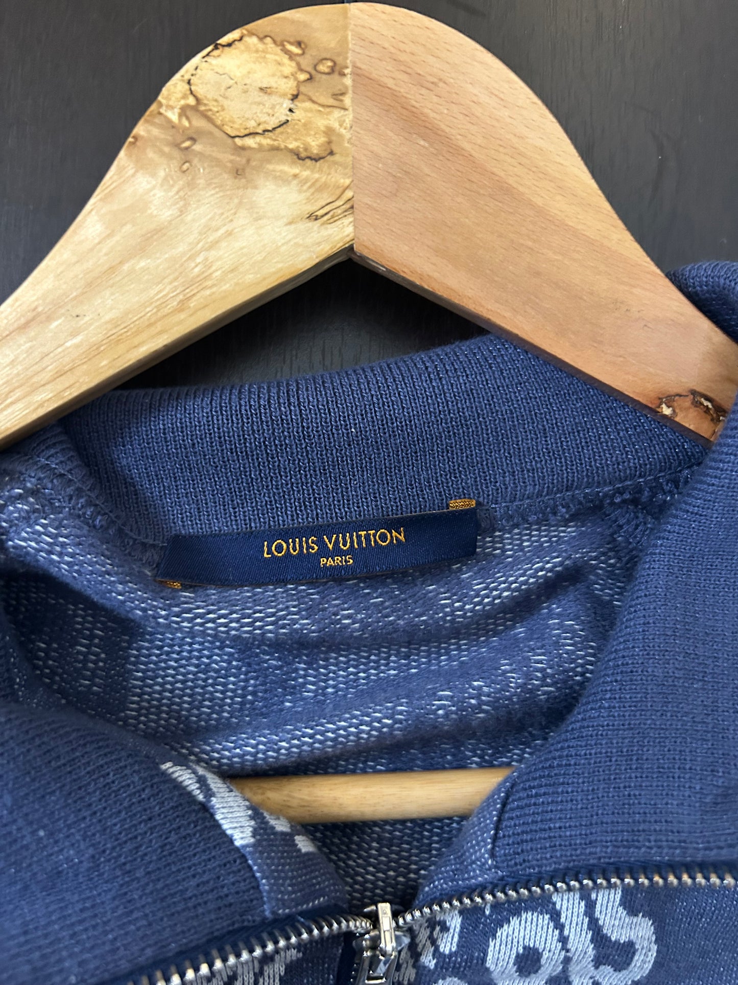 Louis Vuitton Blue Cities Knit Quarter Zip