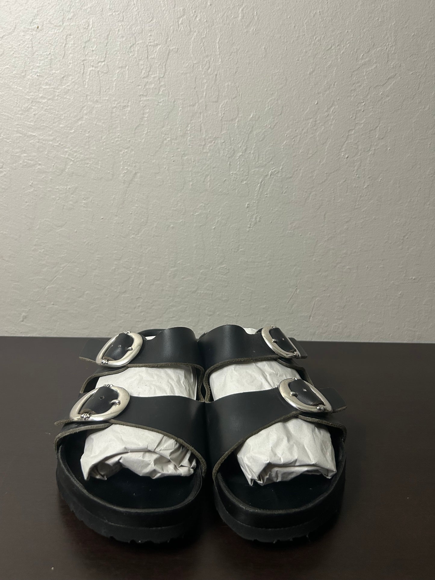 Chrome Hearts Black Leather Birkenstock Arizona Sandal