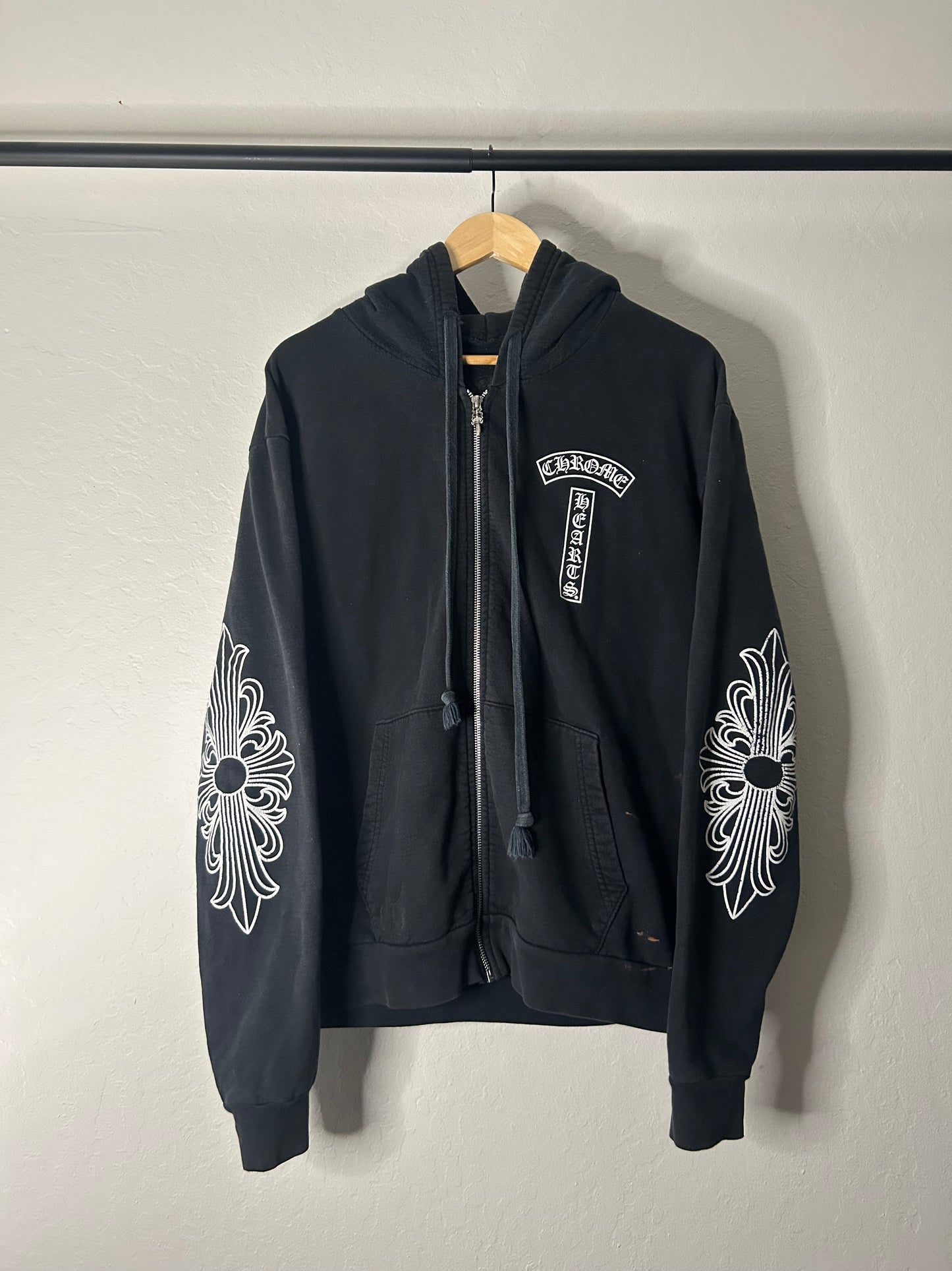Chrome Hearts Vintage T Bar Floral Zip Up Hoodie
