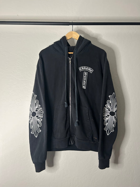 Chrome Hearts Vintage T Bar Floral Zip Up Hoodie