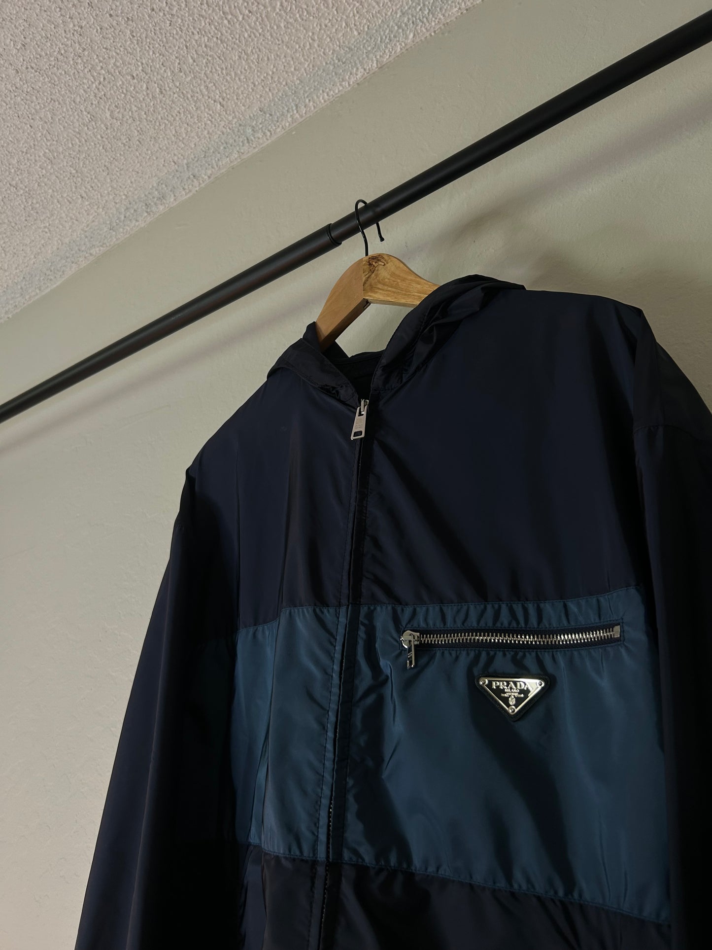 Prada Navy Blue Two Tone Windbreaker