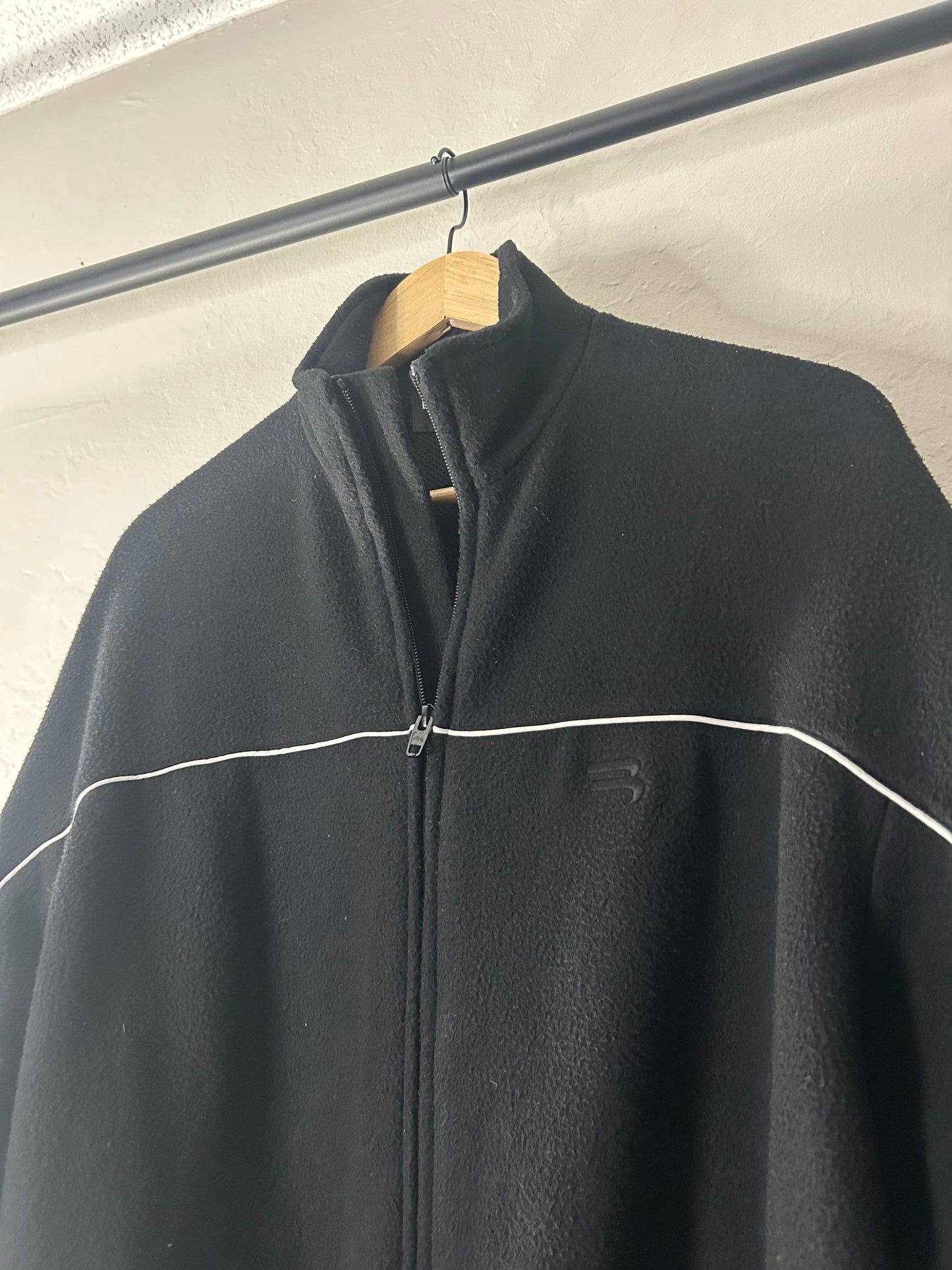 Balenciaga Sporty B Black Striped Fleece Jacket
