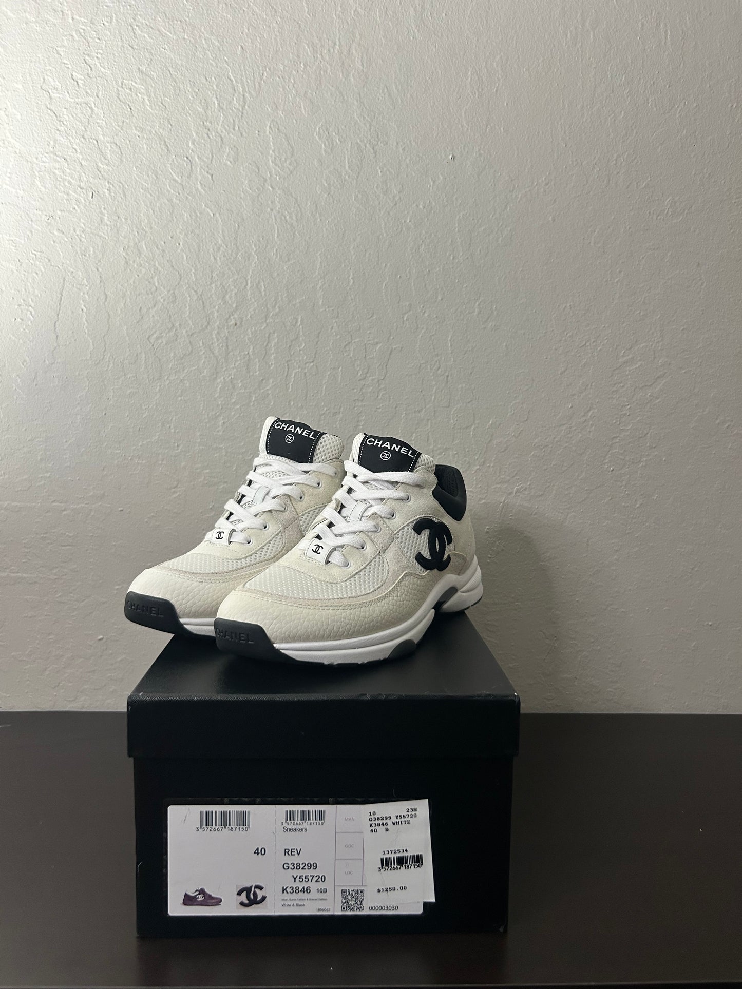 Chanel White CC Runners