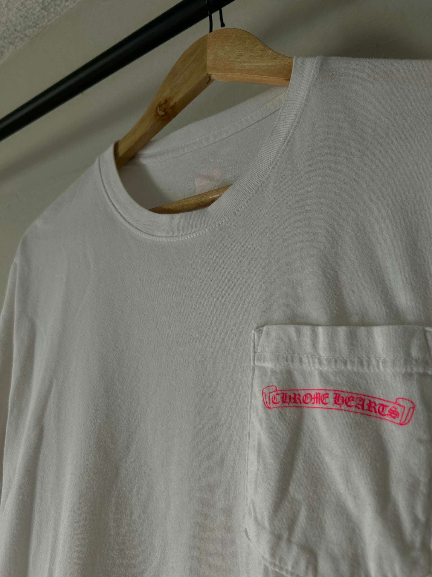 Chrome Hearts White / Pink Pocket Tee