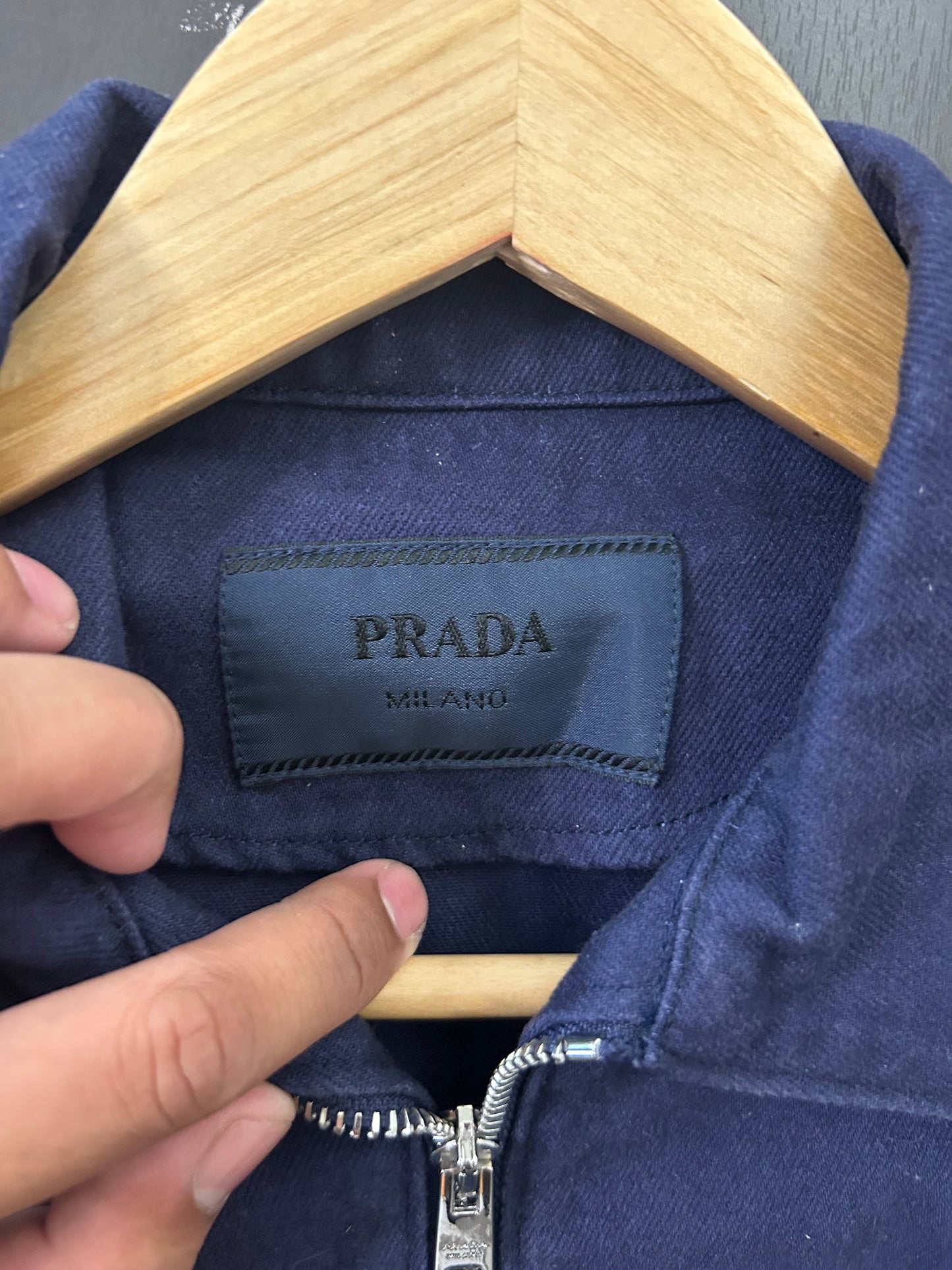 Prada Navy Blue Canvas Jacket