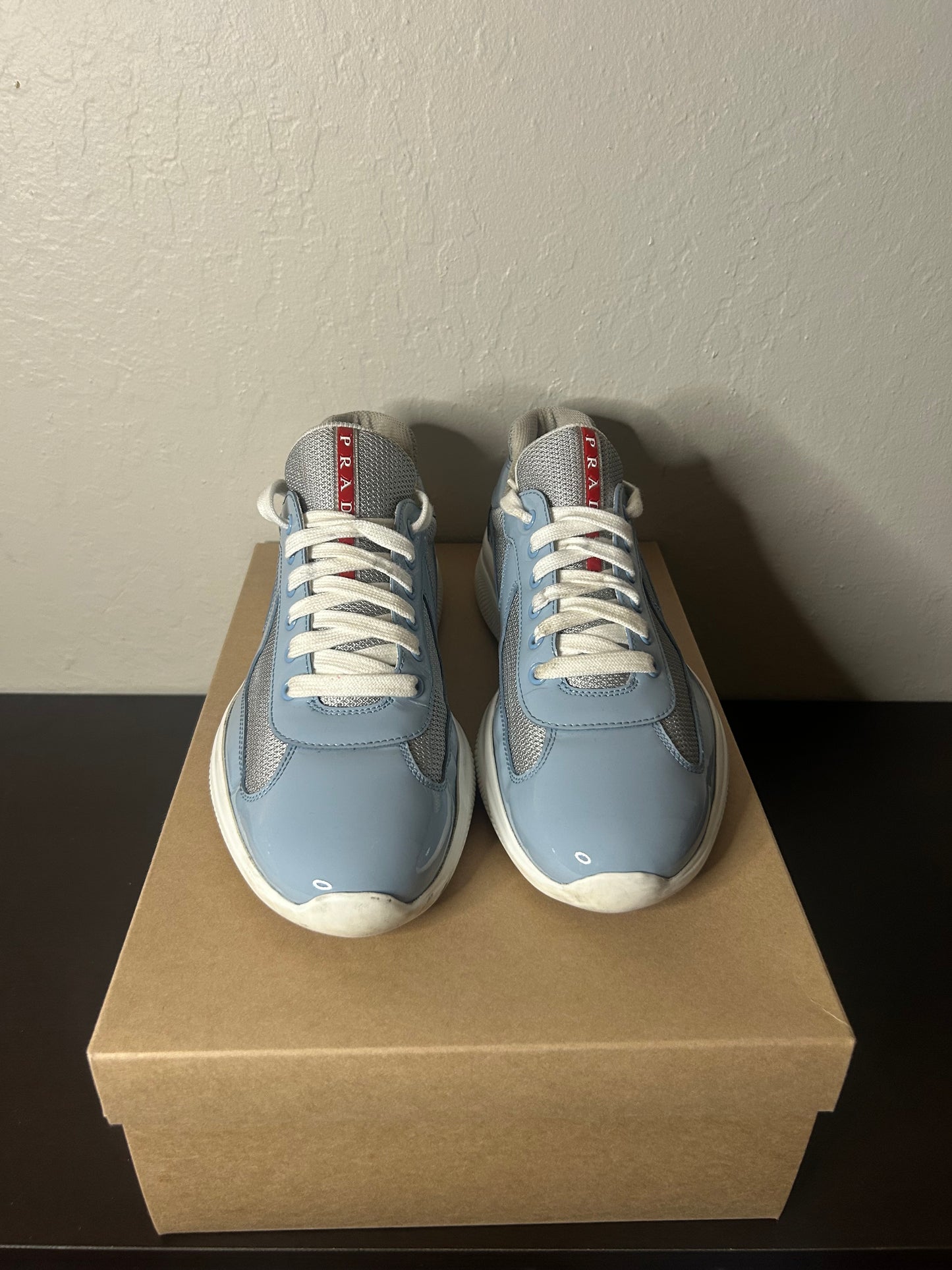 Prada American Cups Patent Baby Blue
