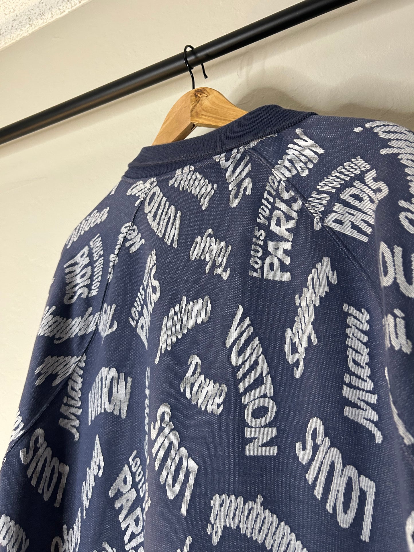 Louis Vuitton Blue Cities Knit Quarter Zip