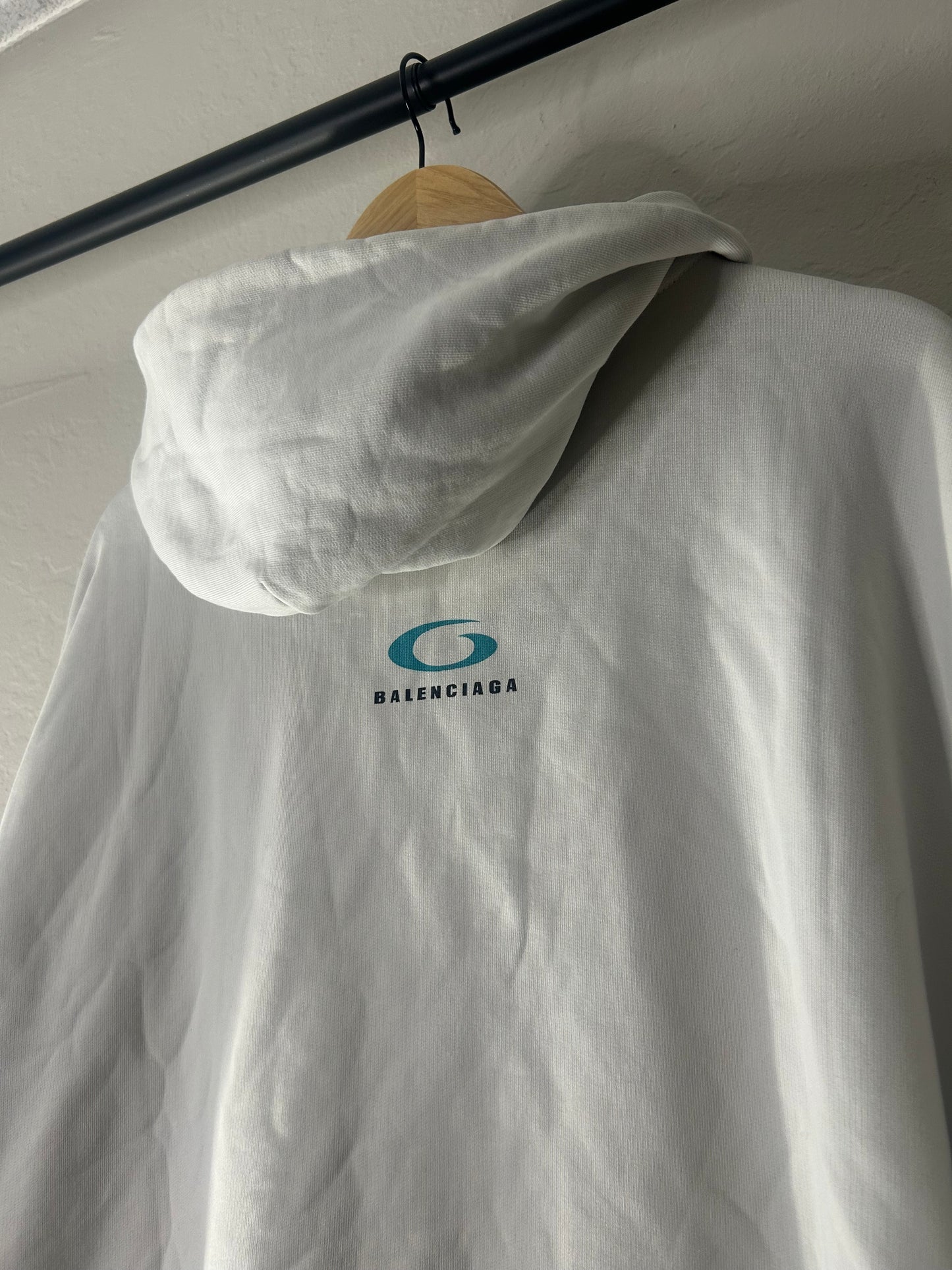 Balenciaga White Loop Logo Hoodie