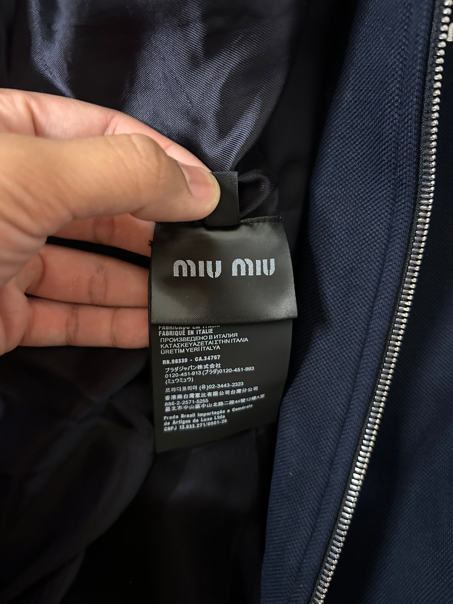 Miu Miu Navy Technical Blouson Jacket