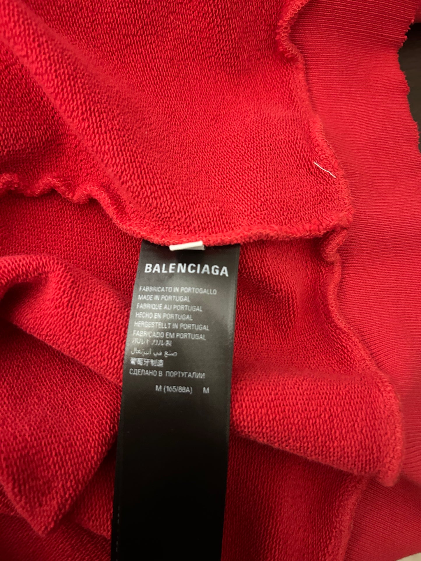 Red Balenciaga Stencil Zip Up