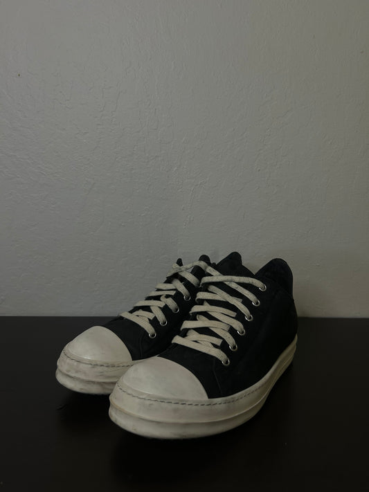 Rick Owens Black Tumbled Leather Ramones