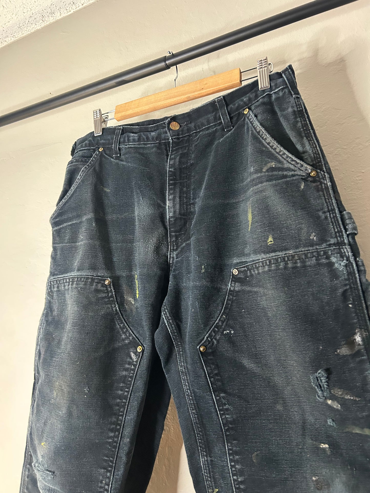 Carhartt Black Distressed Double Knees