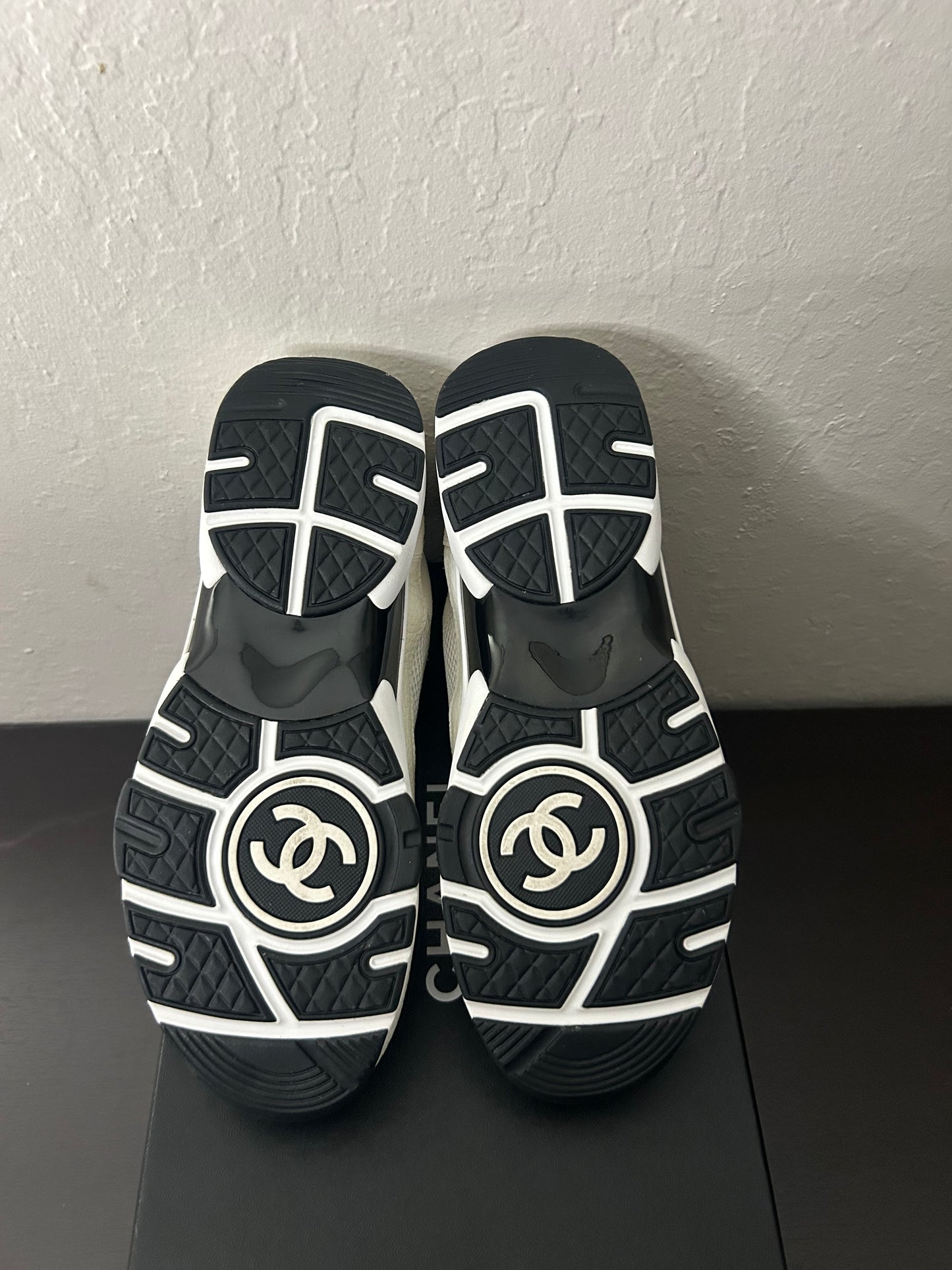 Chanel White CC Runners
