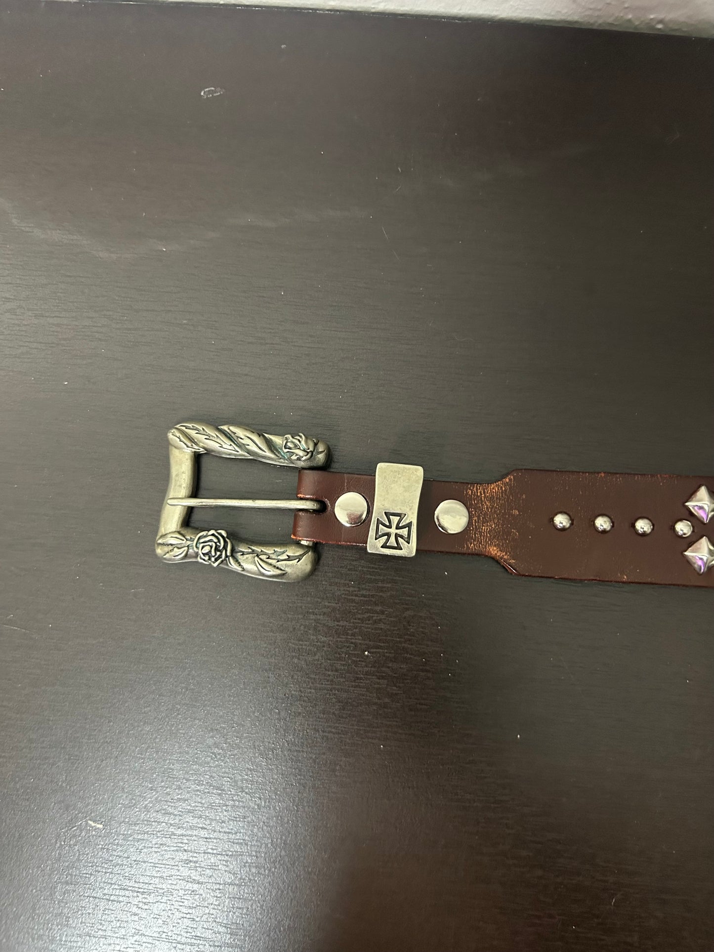 ERD Rose Buckle Studded Belt