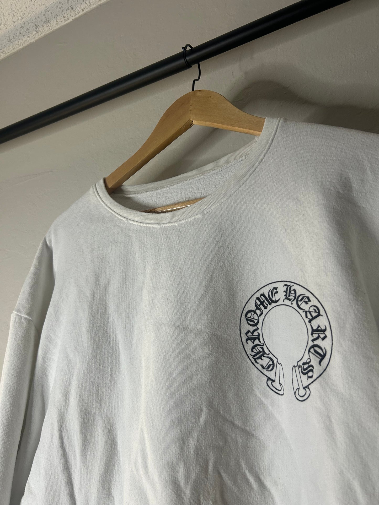 Chrome Hearts White Floral Horseshoe Crewneck