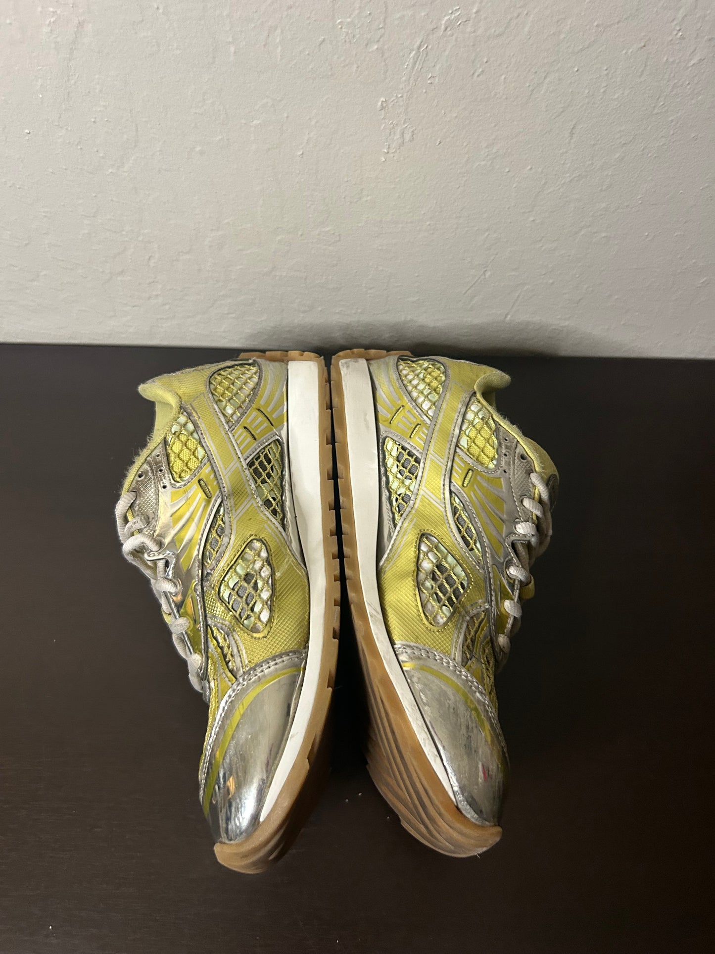 Bottega Orbit Yellow and Silver Sneaker