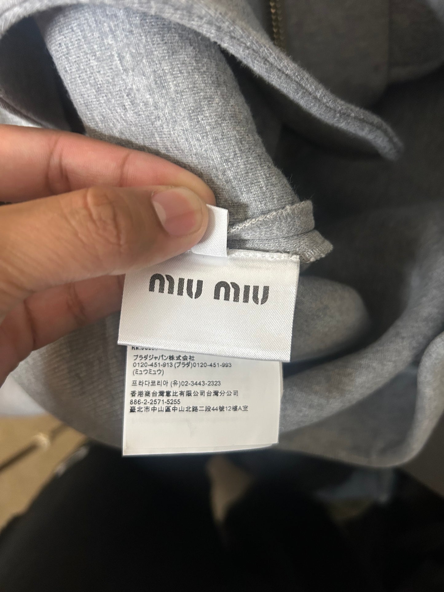 Miu Miu Grey Blouson Pleated Jacket