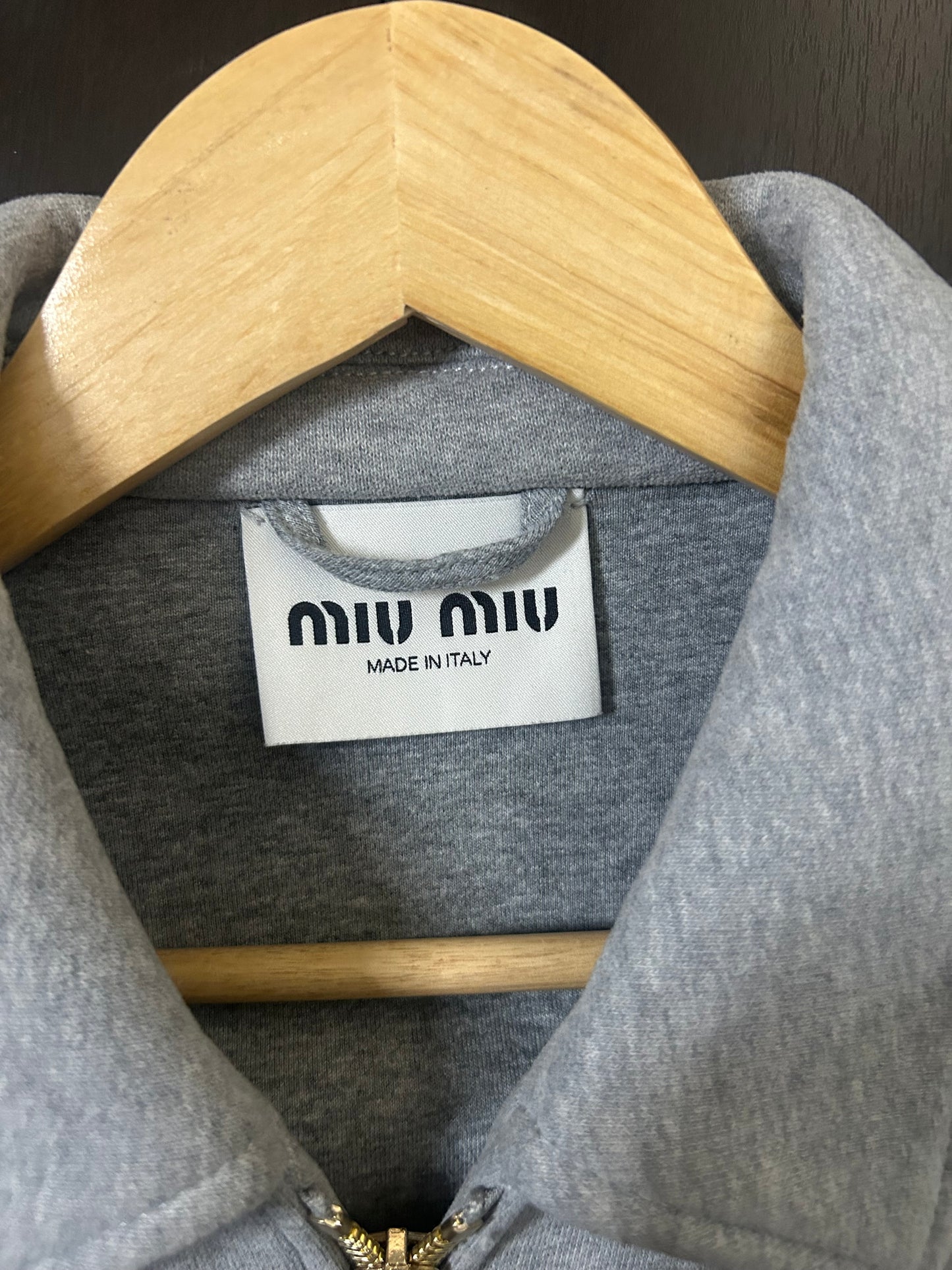 Miu Miu Grey Blouson Pleated Jacket