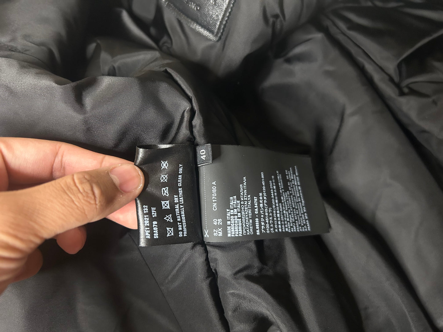 Prada Raf Simons White Leather Bomber