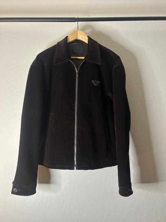 Prada Brown Velvet Work Jacket