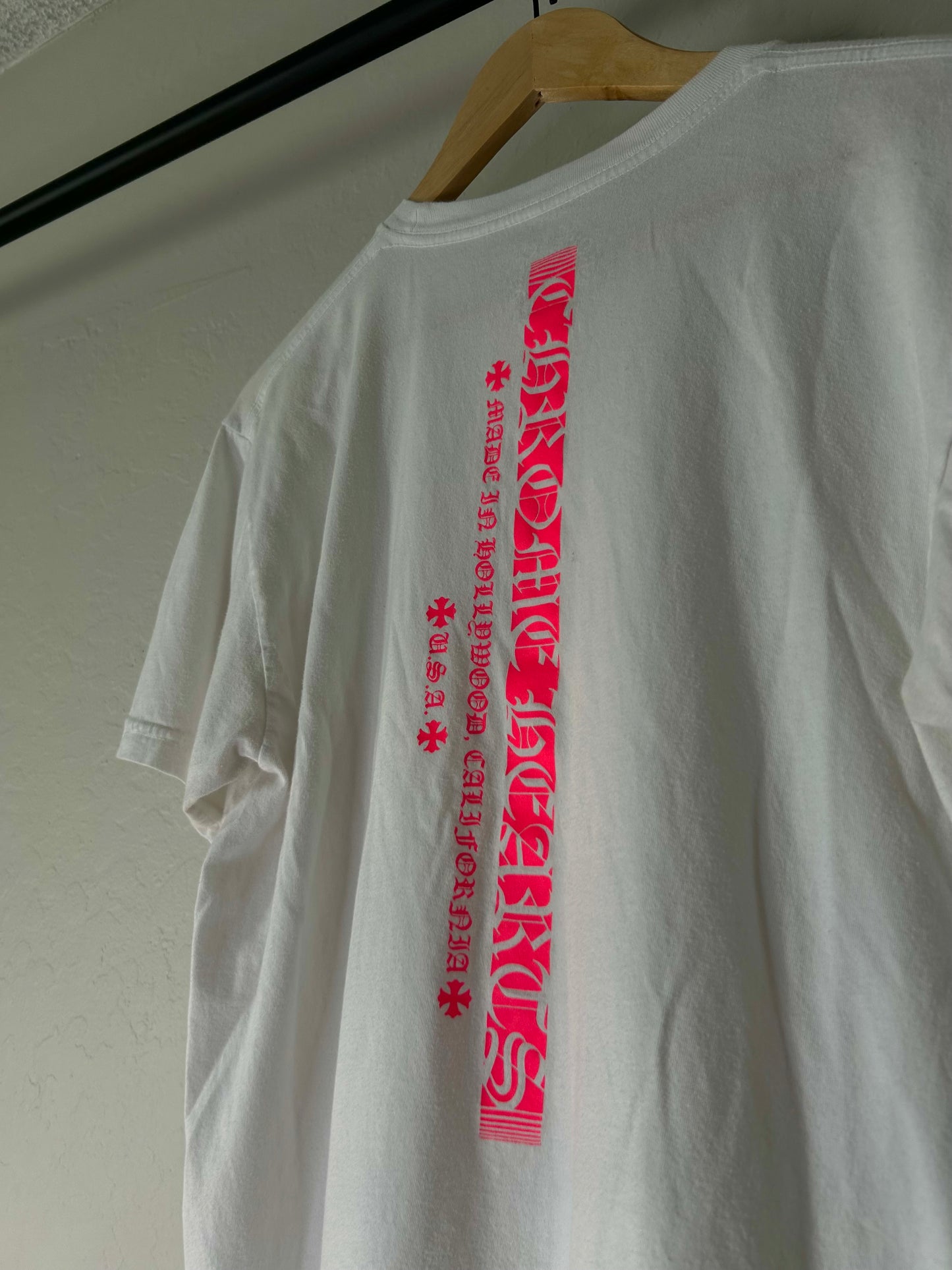 Chrome Hearts White / Pink Pocket Tee