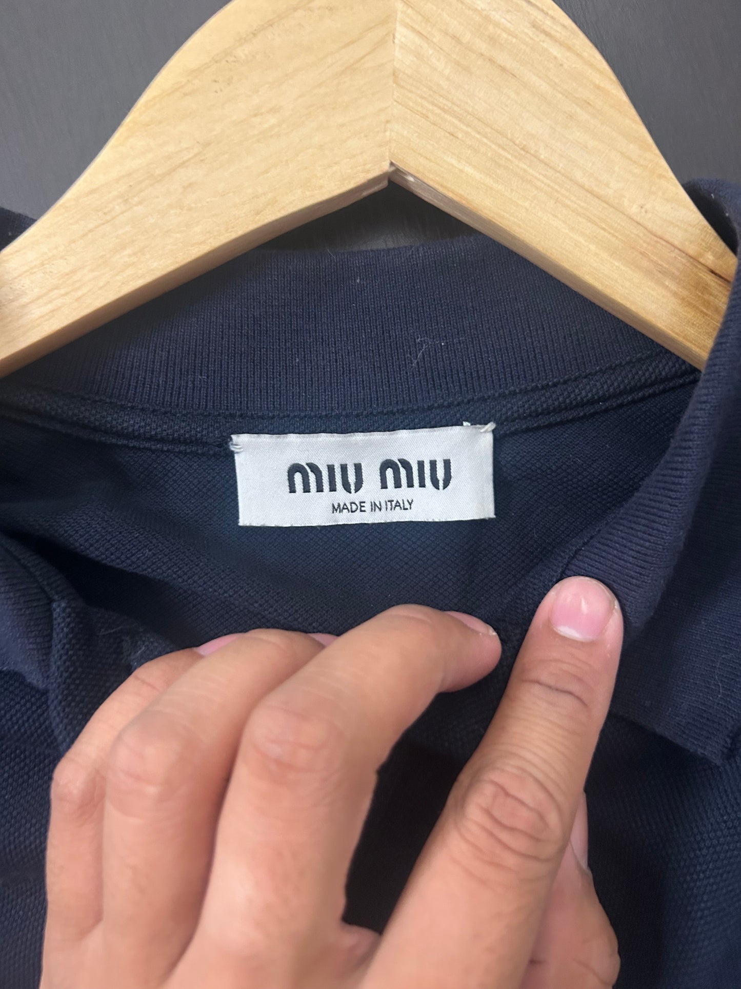 Miu Miu Navy Polo Longsleeve
