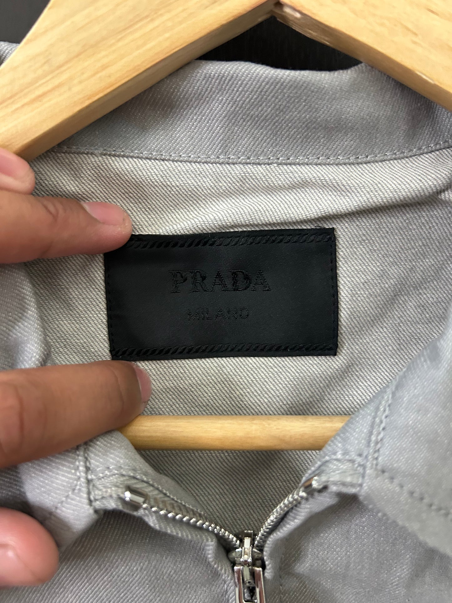 Prada Gray Multi Pocket Canvas Jacket