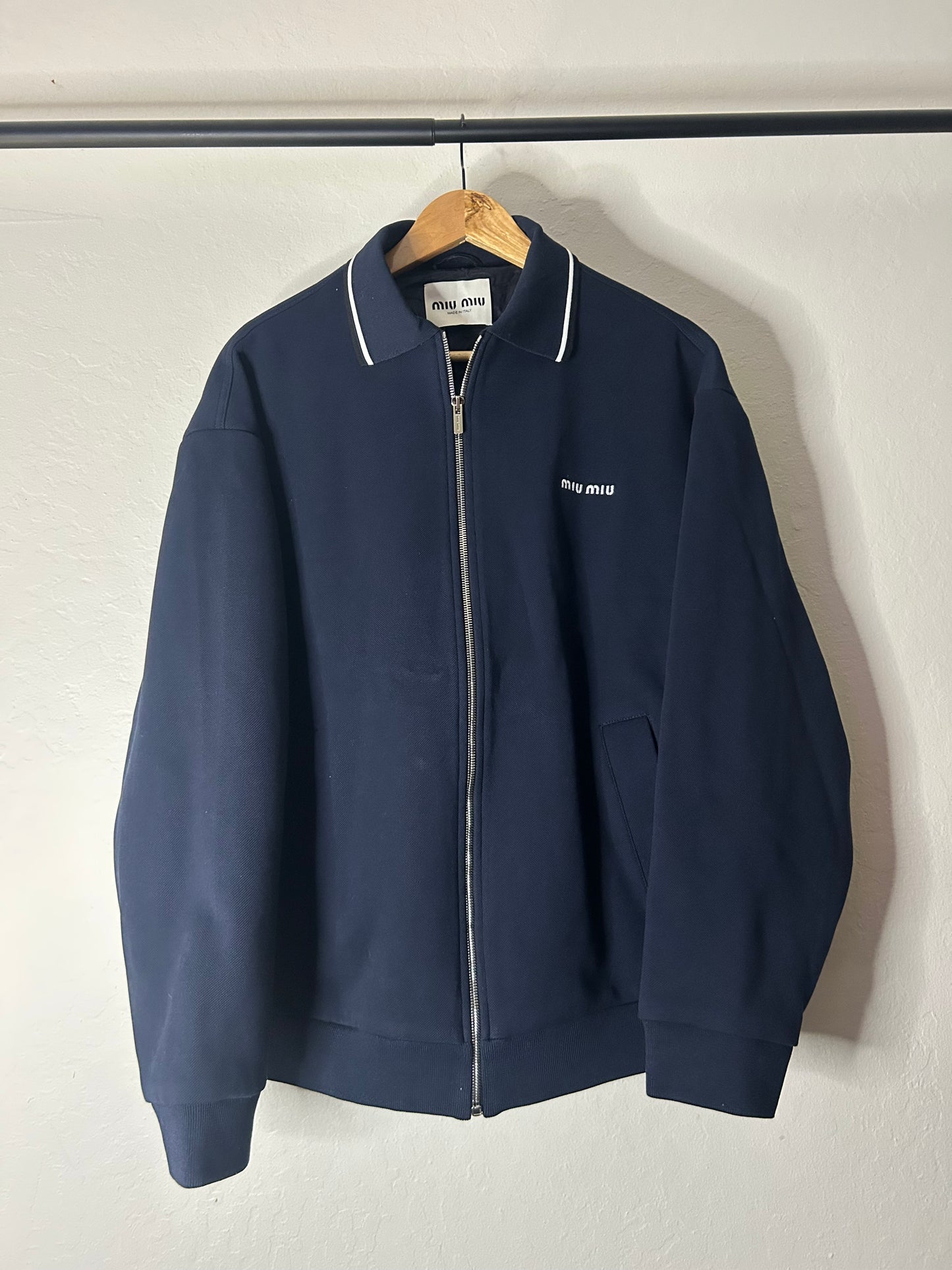 Miu Miu Navy Technical Blouson Jacket