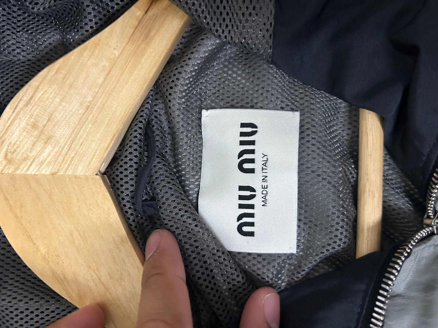 Miu Miu Navy Striped Wind Breaker
