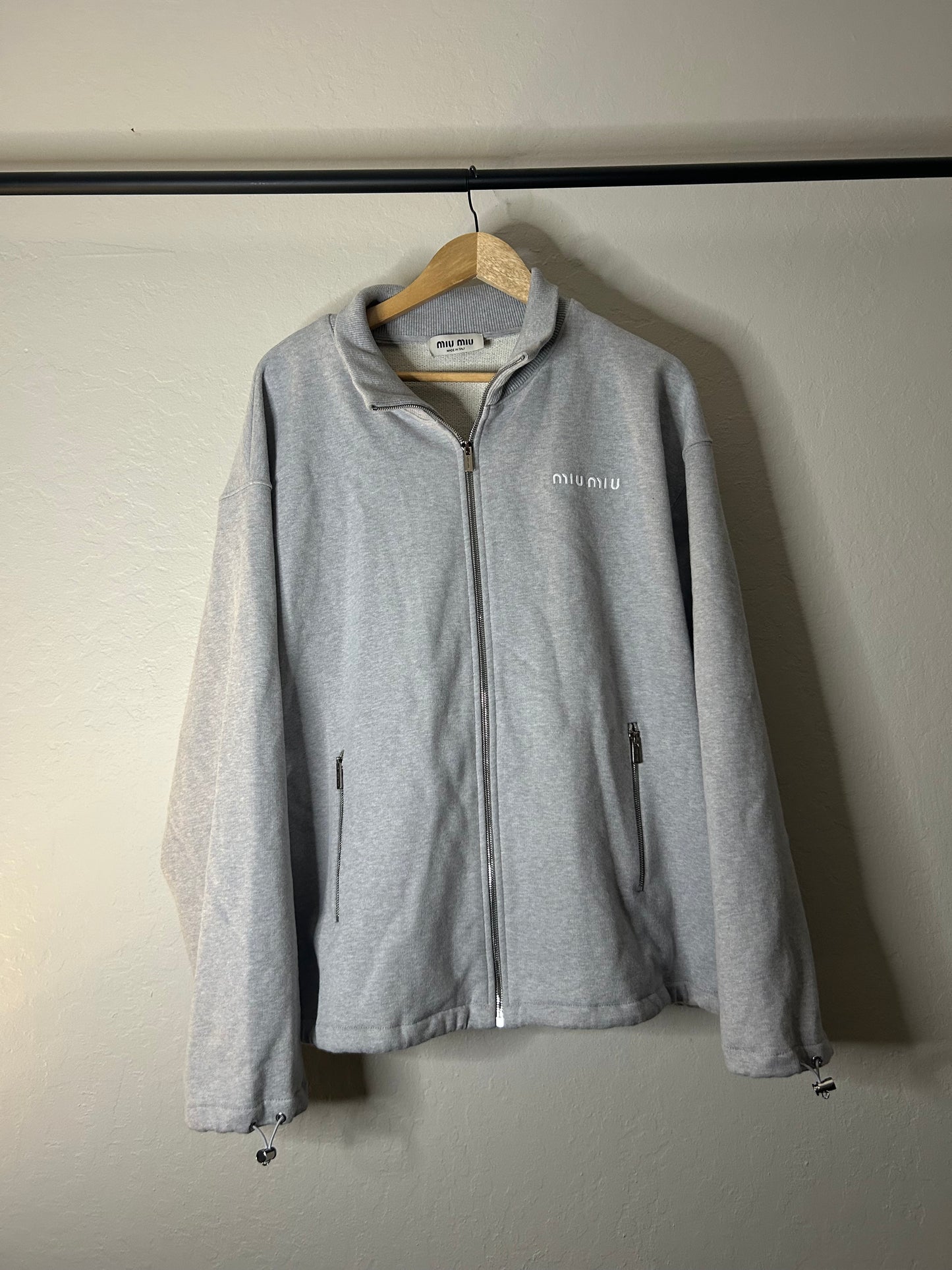 Miu Miu Grey Oversized Bomber Jacket