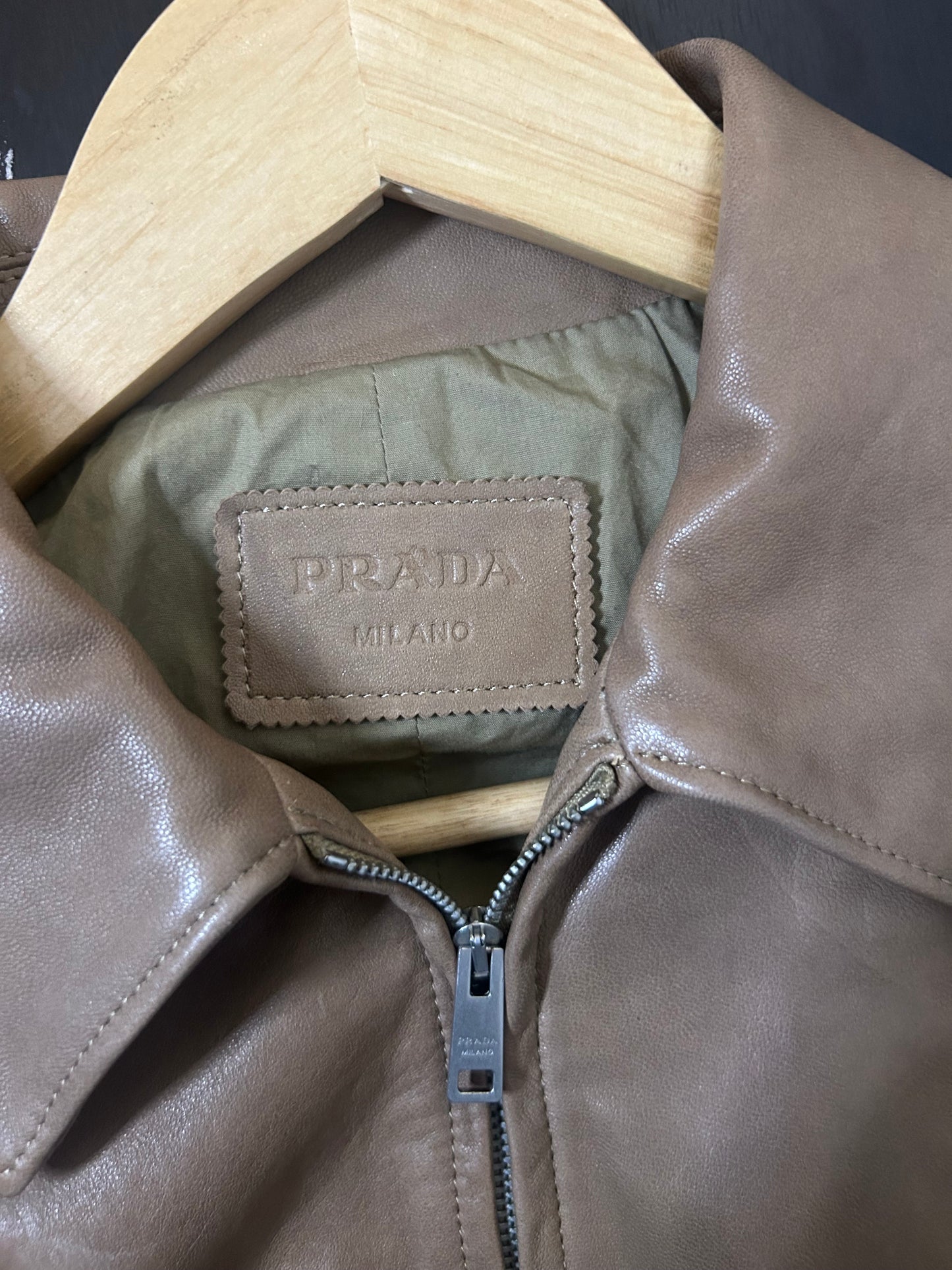 Prada Brown Nappa Leather Shirt