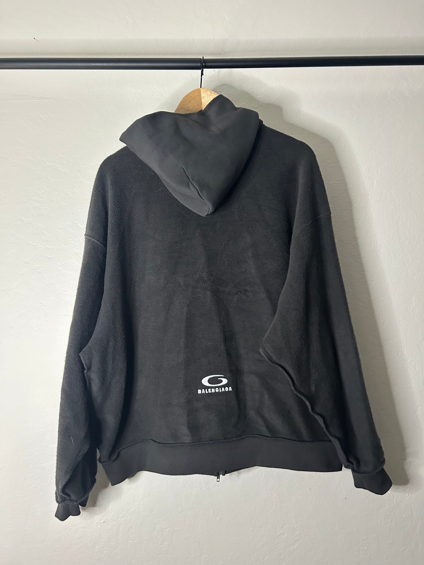 Balenciaga Inside Out Surf Logo Zip Up Hoodie